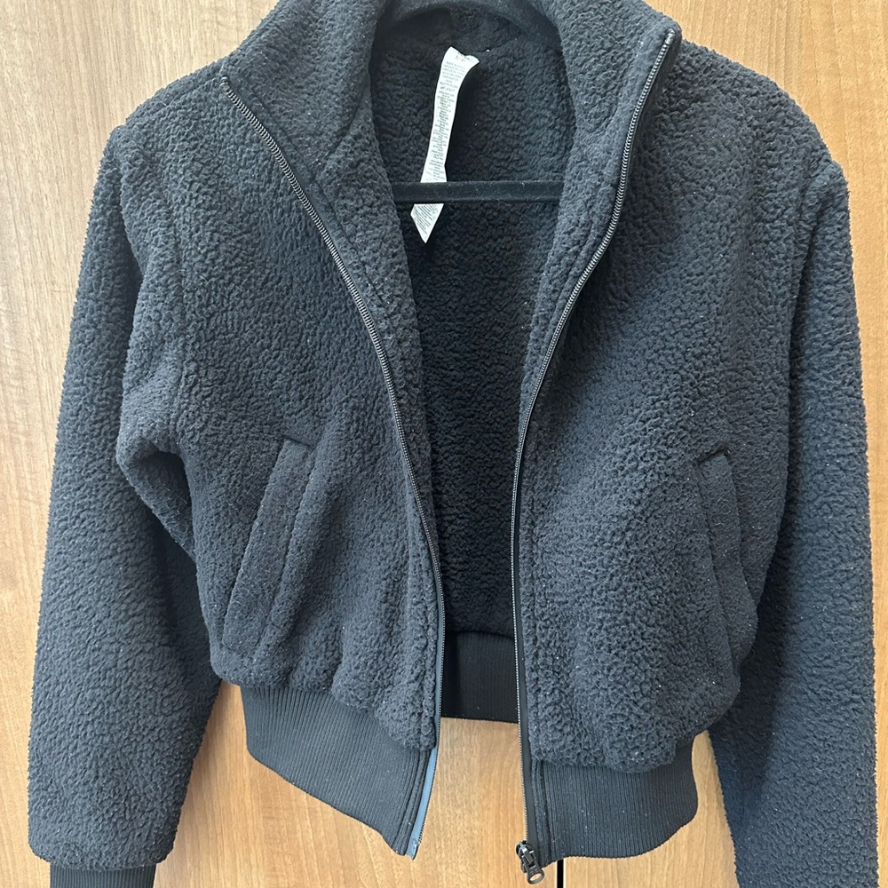 ALO Yoga Black Micro Sherpa Destiny Jacket